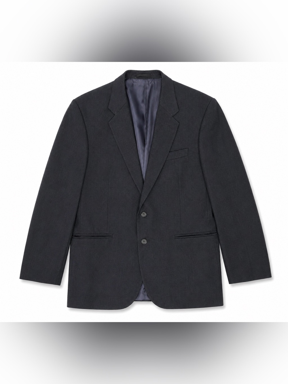 Vintage French Made 100% Wool Suit Black Mens 42R 32x23 2 Piece - Picture 2 of 16